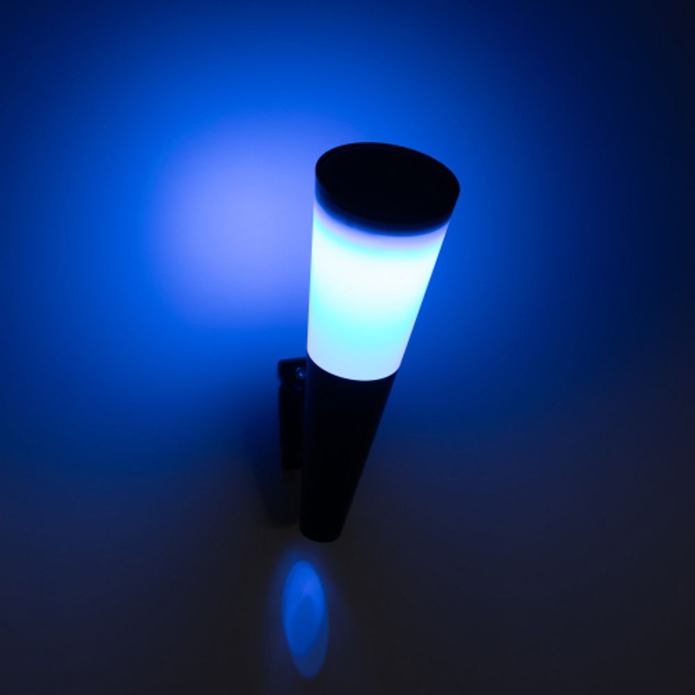 Светильник уличный ЭРА ERAFS012-09 на солнечной батарее настенный Факел RGB 1 LED | Садовые фасадные светильники