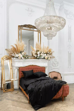 Пододеяльник 200х220 German Grass Блиссен Черный (Silk Bliss Diamond Black)