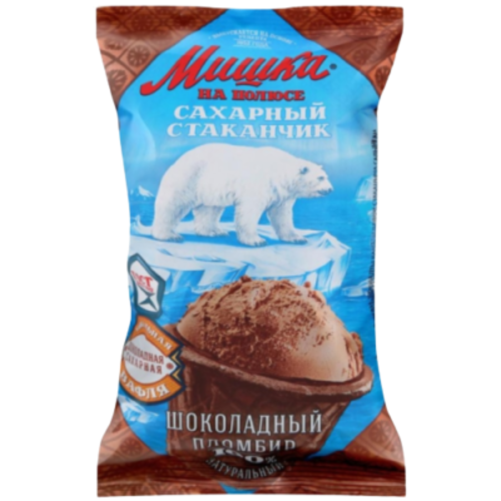 Мороженое Мишка на полюсе сахар стаканчик шоколад 70 гр