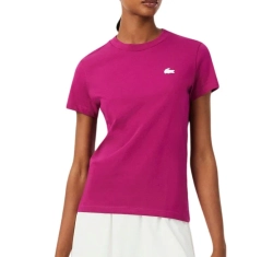 Женская теннисная футболка Lacoste Ultra Dry Technical Cotton Sport - fuchsia pink