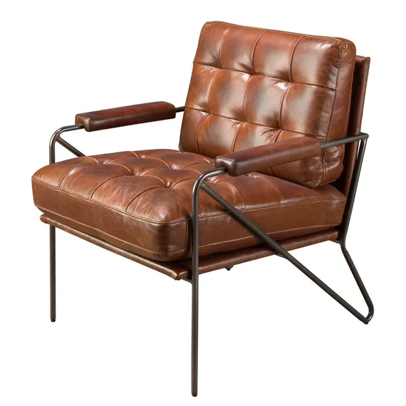 Кресло Angel Cerda 5166 из коньячно-коричневой кожи