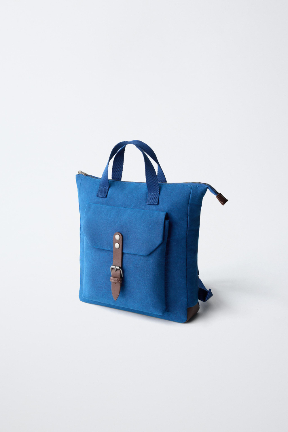 ZARA РЮКЗАК С ПРЯЖКОЙ, СИНИЙ