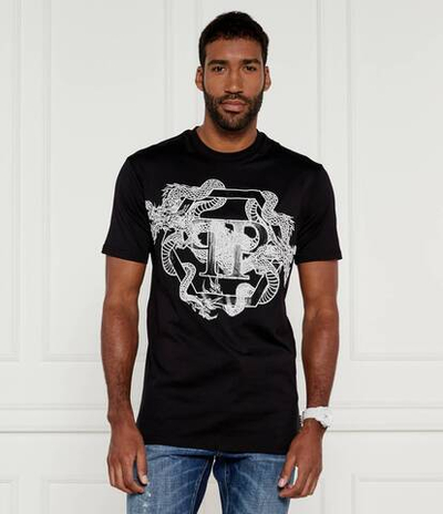 Футболка Dragon Hexagon Philipp Plein - черный(MTK7721 PJY002N)