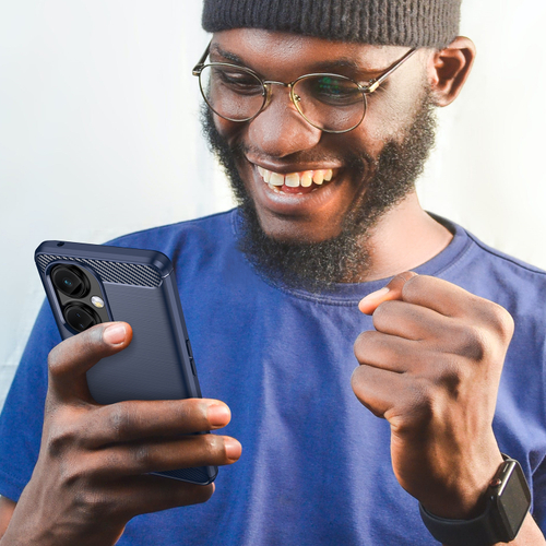 Чехол синего цвета в стиле карбон для Oneplus Nord CE3 Lite, серия Carbon от Caseport