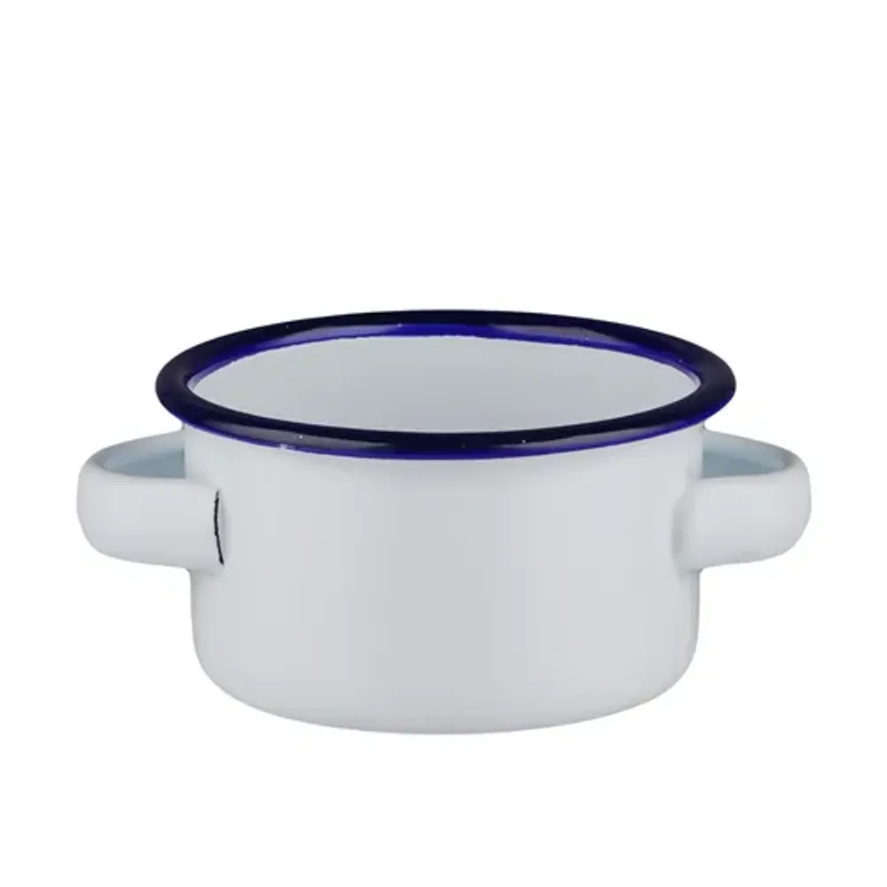 Кастрюля для подачи 8,3 см h4,7 см 250 мл круглая Blue Rim эмалированая сталь SUNNEX [1]