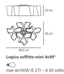 Люстра Artemide Logico 4 x 90° потолочная