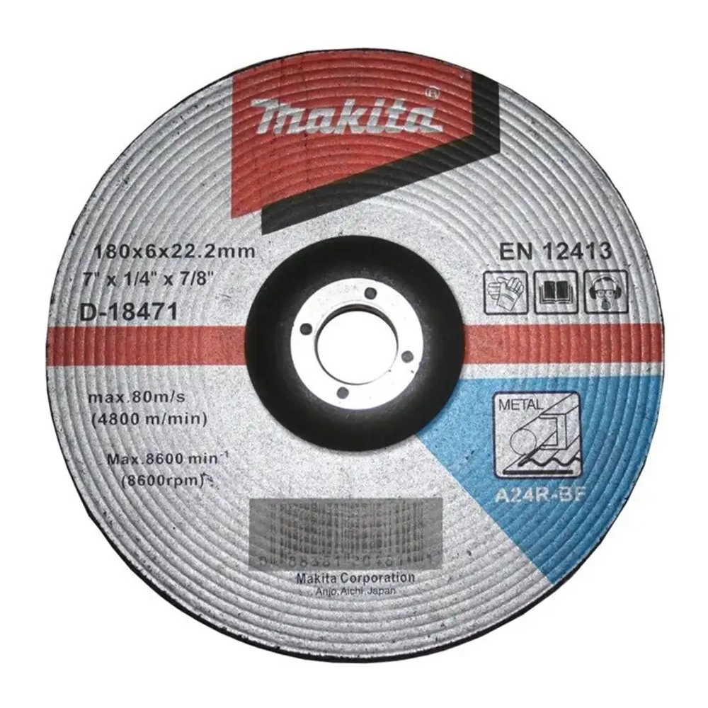 Шлифовальный диск для стали 180х6х22,23 мм Makita D-18471