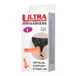 Женский страпон 18см изогнутой формы Baile Ultra Passionate Harness Strap On BW-022022