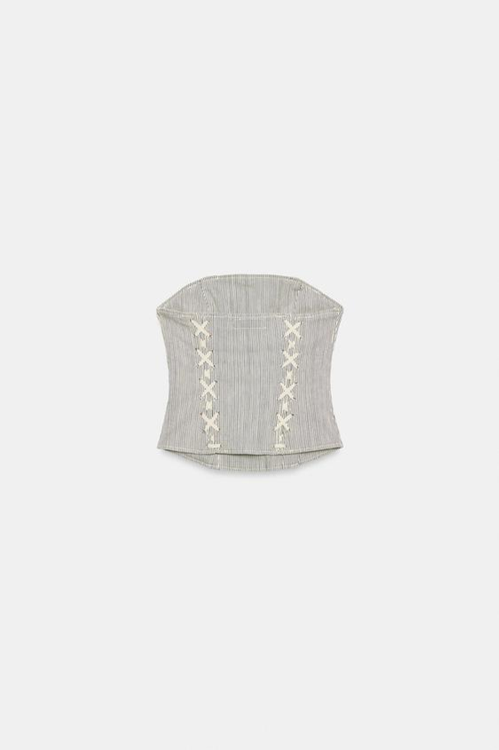 ZARA КОРСЕТ СО ШНУРОВКОЙ В ПОЛОСКУ, ПОЛОСКИ