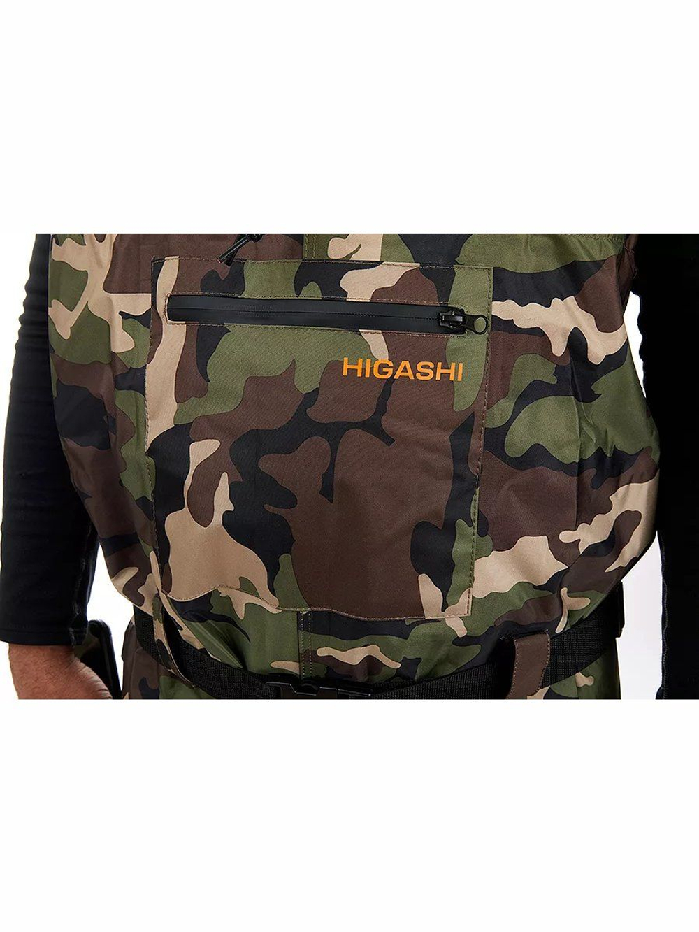 Вейдерсы забродники для рыбалки HIGASHI Waterskin Camo pvc w/felt boot (войлочная подошва) M