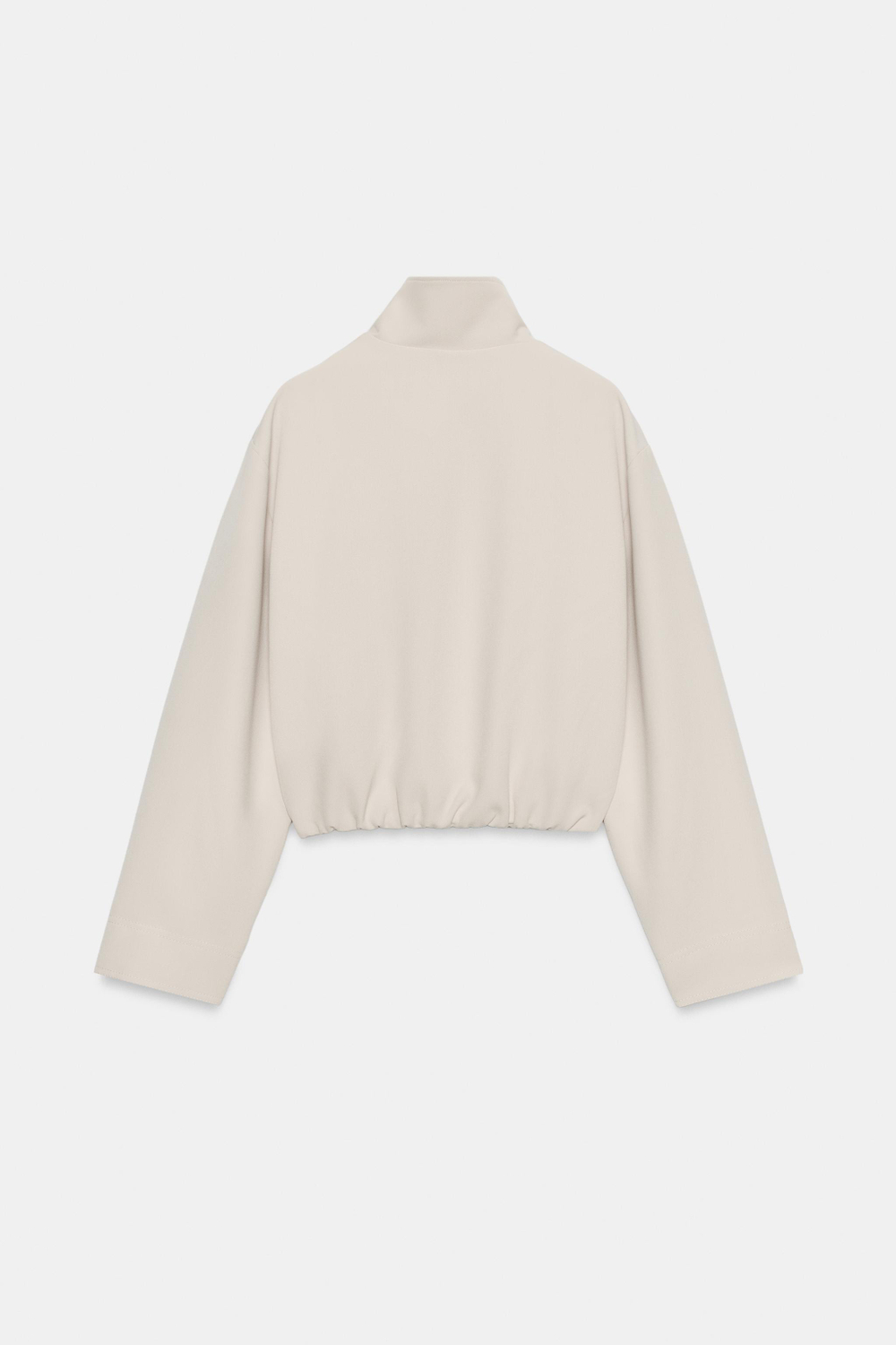 ZARA БОМБЕР С ВОРОТНИКОМ-СТОЙКОЙ, ЭКРЮ