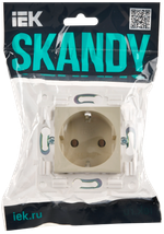 SKANDY Розетка с заземлением без защитных шторок 16А SK-R05B бежевый IEK