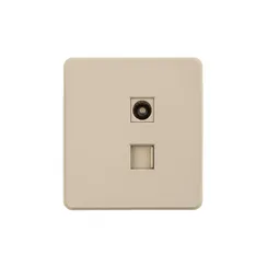 Розетка TV+RJ45 Cat 6 KRANZ Miele Round Шелк KR-78-0722-7