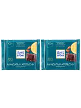 Шоколад тёмный Ritter Sport Миндаль и апельсин 100 г x 2 шт