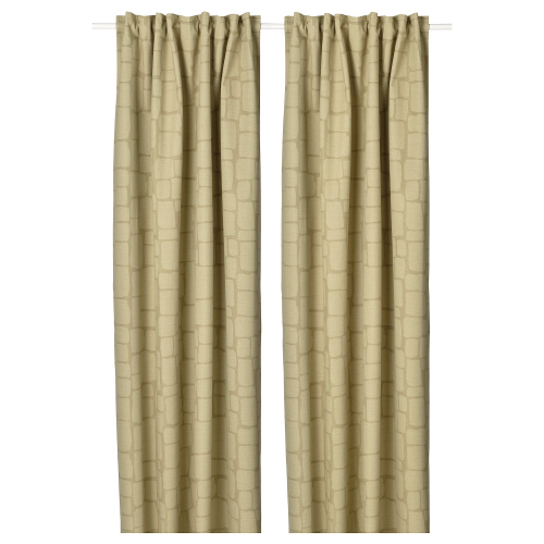 Комплект штор IKEA LONNSTAVMAL, Оливковый, 145x250 см, 2 шт