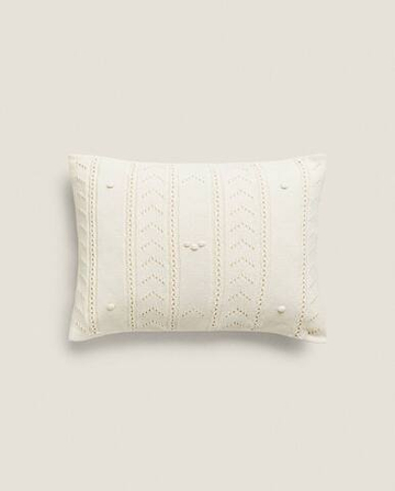 ZARA HOME ДЕТСКИЙ ЧЕХОЛ ДЛЯ ДЕКОРАТИВНОЙ ПОДУШКИ, КРЕМОВЫЙ
