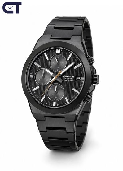 CASIO EFS-S650DC-1ADF EDIFICE мужские наручные часы — чёрный солнечный хронограф с керамическим безелем