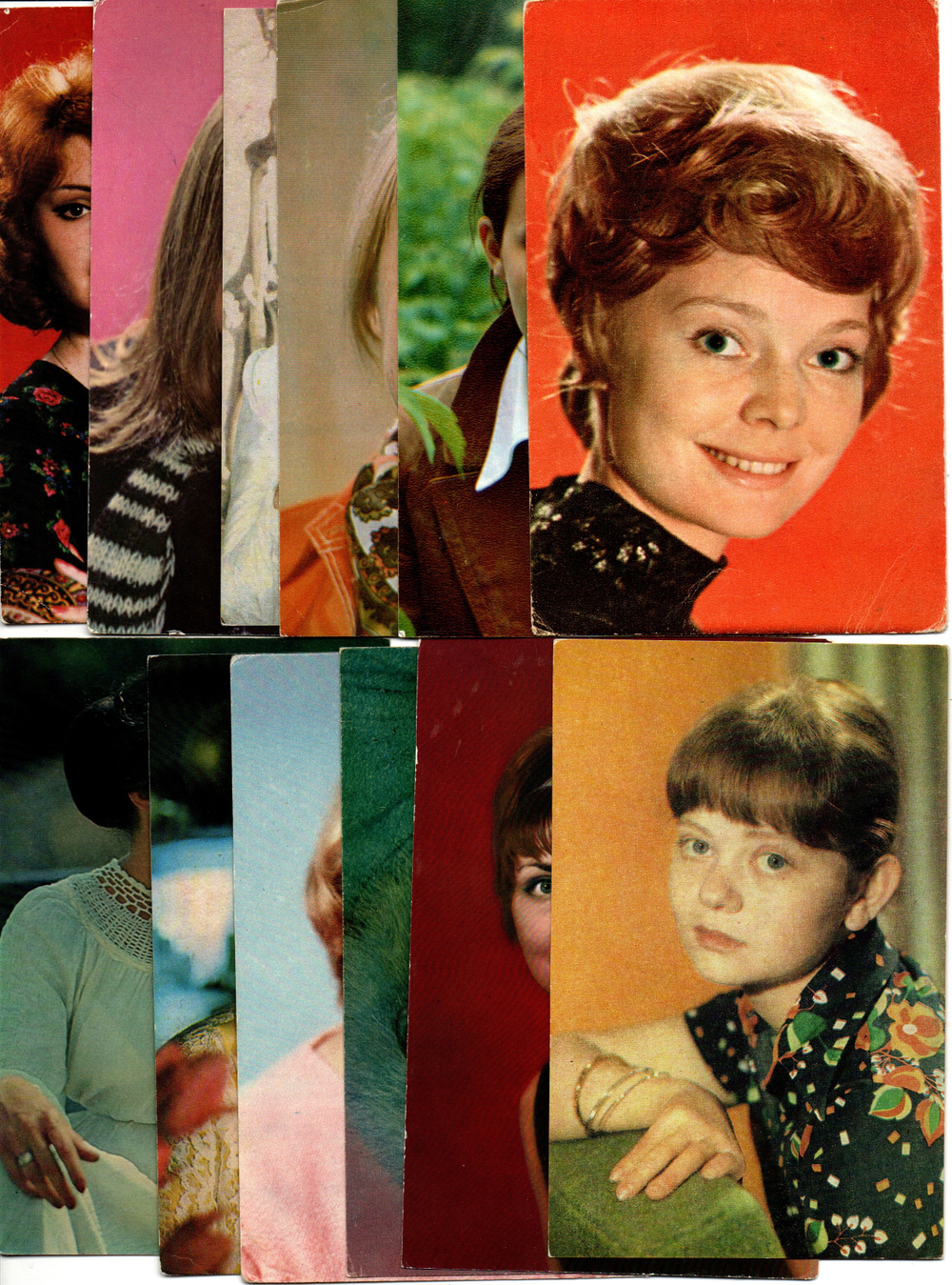 №80 Открытки Артисты и актёры СССР 1970–1980-е г. 25 штук. Цветные, чистые, без повторов