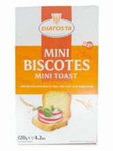 Мини-тосты пшеничные Diatosta Biscotes Mini 120 г x 4 шт