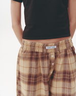 Plaid Boxer Shorts Beige