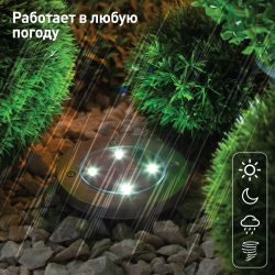 Светильник уличный ЭРА ERAST040-08 на солнечной батарее садовый сталь пластик 13 см | Садовые декоративные светильники