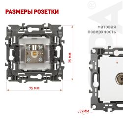 Розетка ЭРА Серия 12 12-3101-01М TV одиночная, белый матовый | Эра 12