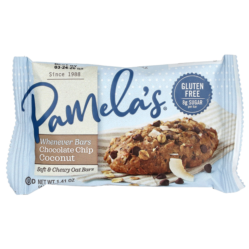 Pamela's Products, Когда-либо батончики, батончики с шоколадной крошкой и кокосом, 5 батончиков по 40 г (1,41 унции)