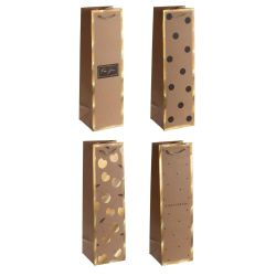 GAEM Пакет подарочный для бутылок (бумага 210г/м2, блок микс 12шт), L11 W11 H38 см, 4в.