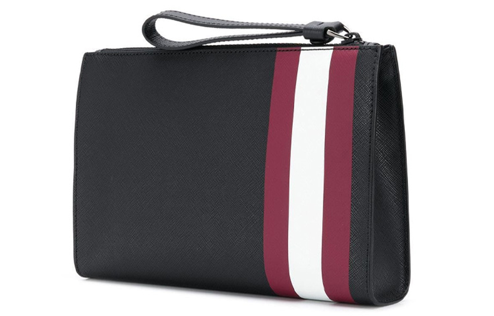 BALLY PVC Leather Coin Purse, Clutch Regular Men"s Black