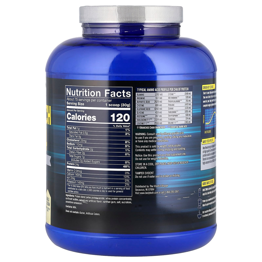 BodyTech, Whey Tech Pro 24, ванильное мороженое, 2,27 кг (5 фунтов)