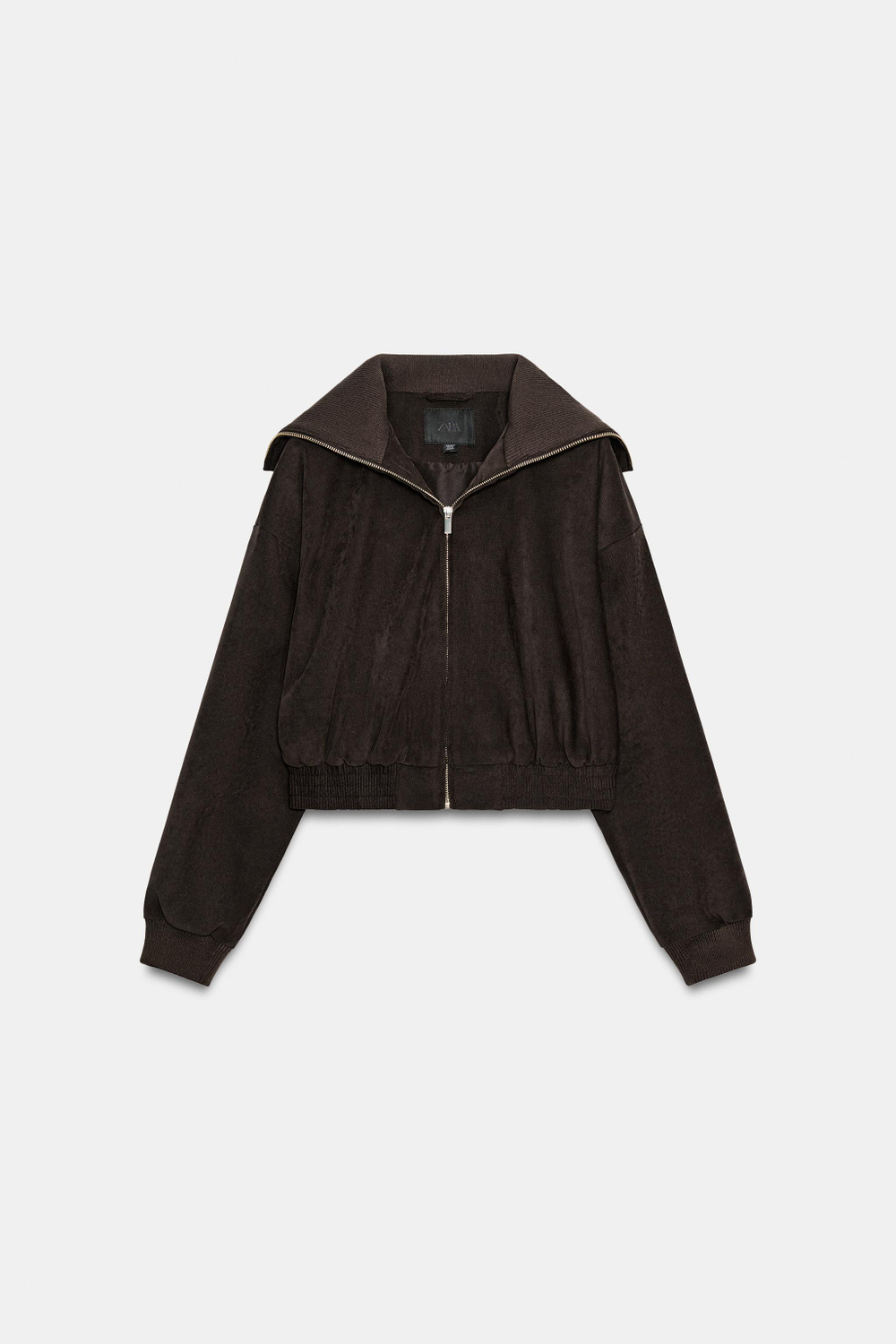 КОРОТКАЯ КУРТКА С ВОРОТНИКОМ В РУБЧИК — ZARA