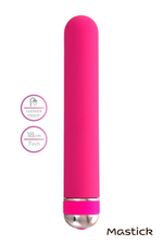 Розовый нереалистичный вибратор Mastick - 18 см. (Цвет: розовый)