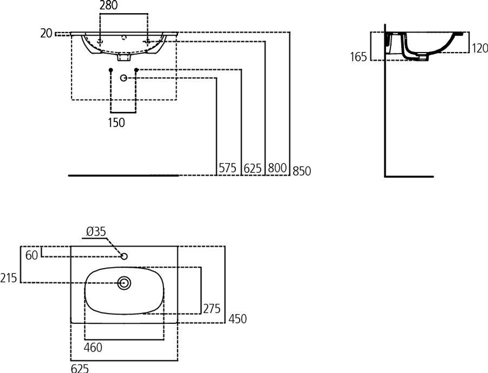 Умывальник Ideal Standard TESI T351001