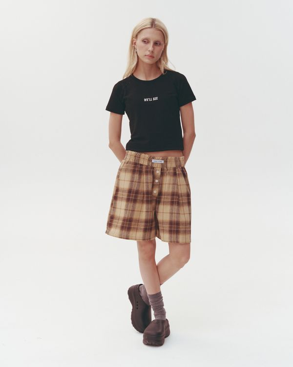 Шорты Plaid Boxer бежевые - фото 3
