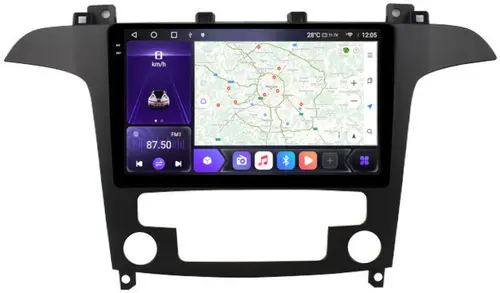 Магнитола для Ford Galaxy / S-Max 2006-2015 (климат) - Kuberg OL-9210-2 QLed+2K, Android 12, Быстрая, CarPlay, 4G SIM-слот