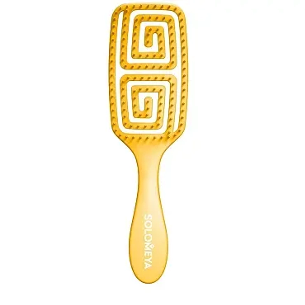 [SOLOMEYA] Расческа для сухих и влажных волос АРОМАТ МАНГО Solomeya Wet Detangler Brush Rectangular Mango, 1 шт.