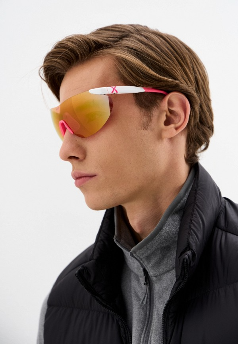 Спортивные очки HILX Domain Shiny White / Pink Lens