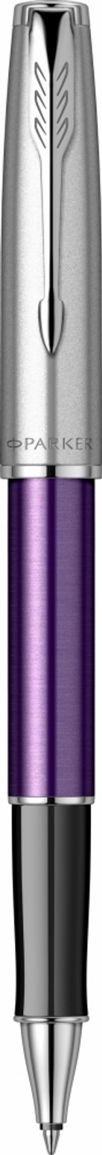 Ручка-роллер Parker Sonnet Essentials Violet SB Steel CT 2169368, цвет чернил black, перо: F, в подарочной упаковке.