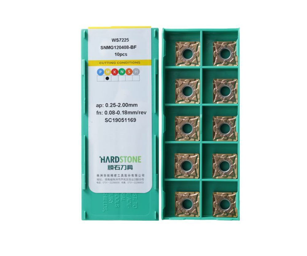 Пластина для токарной обработки нержавеющих сталей SNMG120408-BF WS7225