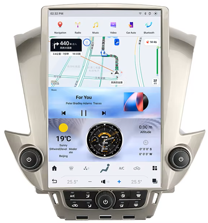 Магнитола для Chevrolet Tahoe 2015-2020 (без БОЗЕ, опция) - Kuberg ("Тесла-Стиль") Android 13, экран 14,6", SIM-слот