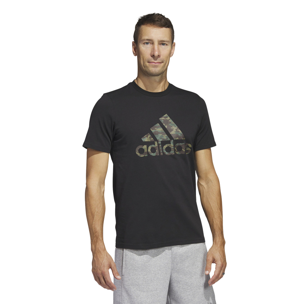 Мужское теннисное поло adidas Camo Short Sleeve T-Shirt Men - Black, Orange