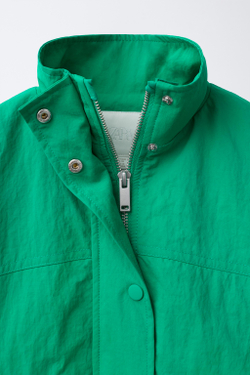 ZARA ПАРКА WATER REPELLENT С КУЛИСКОЙ, ЗЕЛЕНЫЙ