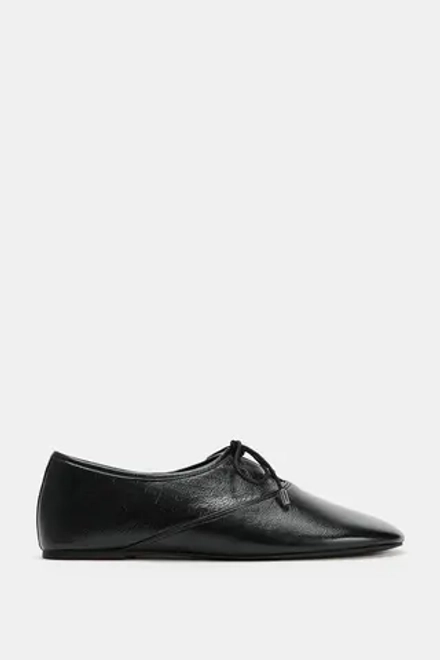 ZARA ТУФЛИ-ДЕРБИ ИЗ МЯГКОЙ КОЖИ, ЧЕРНЫЙ