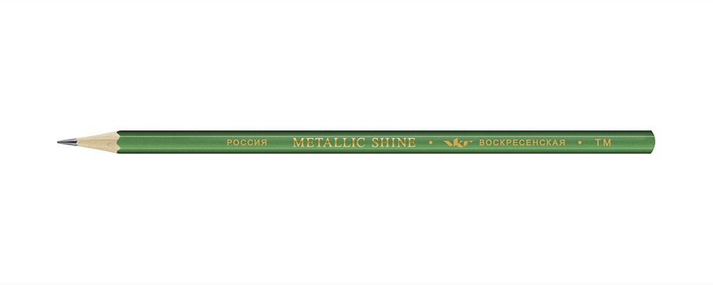 Карандаш чернографитный заточенный ТМ (HB) 72 шт, Metallic shine MS01, 1591 зеленый, ВКФ MS01