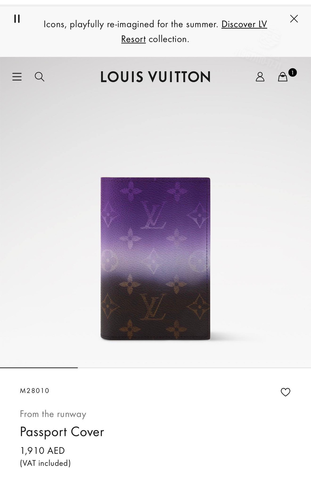 Обложка для паспорта Louis Vuitton