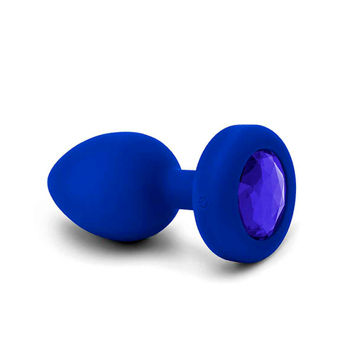 Вибрирующая втулка цвета синий сапфир b-Vibe Vibrating Jewel Plug L/XL BV-043-NAV