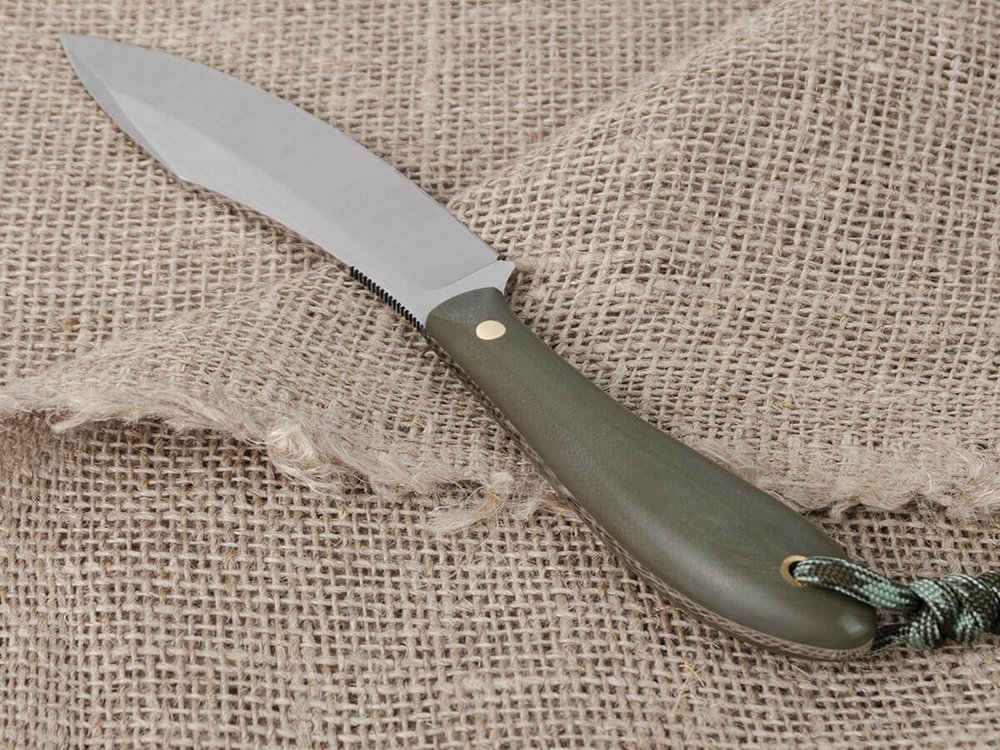 Нож для бушкрафта "Канадец", сталь VG-10/Elmax, рукоять G10 (олива)