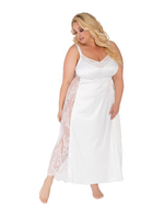 Длинная сорочка plus size с кружевными вставками (Размер: 5X) (Цвет: черный)