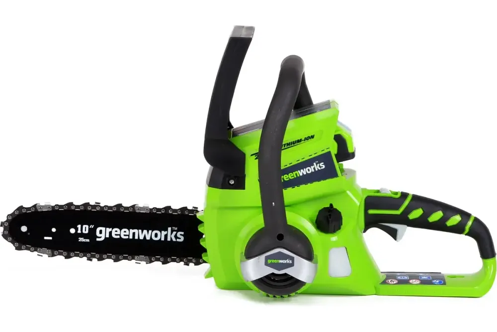 Цепная пила аккумуляторная GreenWorks G24CS25K2, 24V, 25см, c 1хАКБ 2 А.ч и ЗУ