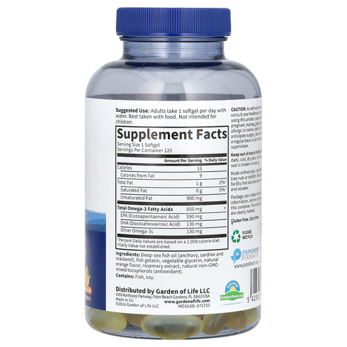 Minami Nutrition, Сверхкритический рыбий жир с омега-3, апельсин, 850 мг, 120 мягких таблеток